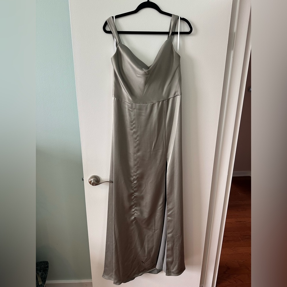 Jenny Yoo Gina Bridesmaid dress satin Moss size 14